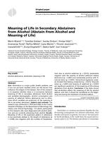 Meaning of Life in Secondary Abstainers from Alcohol (Abstain From Alcohol and Meaning of Life)