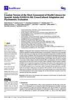 prikaz prve stranice dokumenta Croatian Version of the Short Assessment of Health Literacy for Spanish Adults (SAHLSA-50): Cross- Cultural Adaptation and Psychometric Evaluation